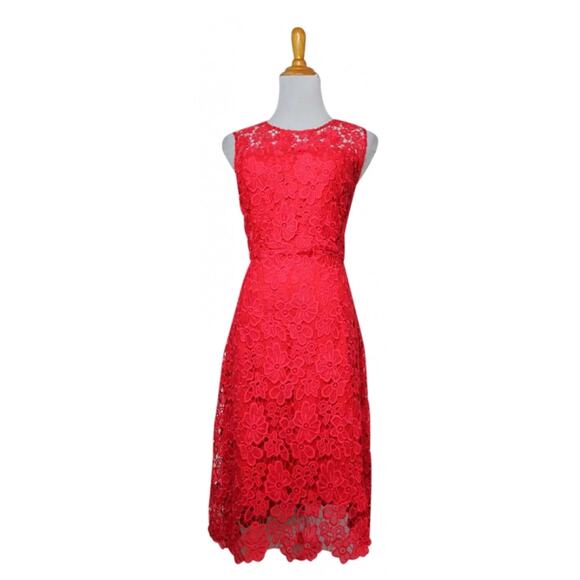 NEW NWT ELIE TAHARI FLORAL GUIPURE LACE SLEEVELESS DRESS 6! - Picture 1 of 11